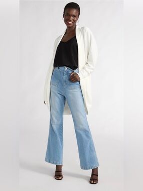 White Open-Front Women's Cardigan